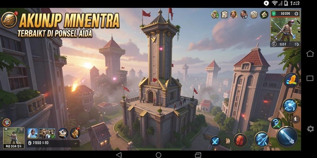 Screenshot gameplay menegangkan dari AKUNJP Tower Defense.