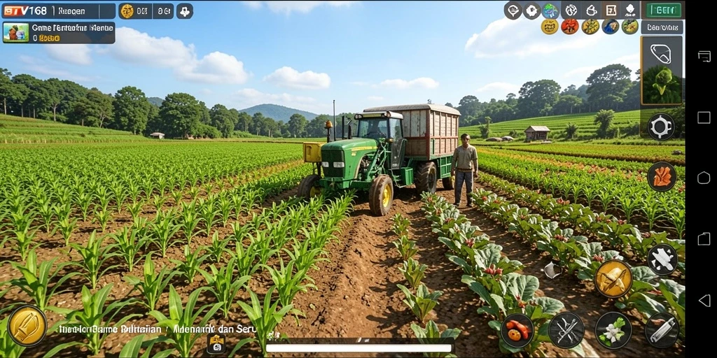 Tangkapan layar utama BTV168 dengan gameplay pertanian yang seru.