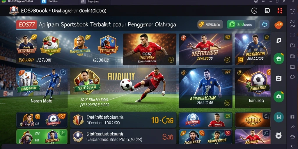 Tampilan menarik dari gameplay aplikasi Sportsbook EOS77.