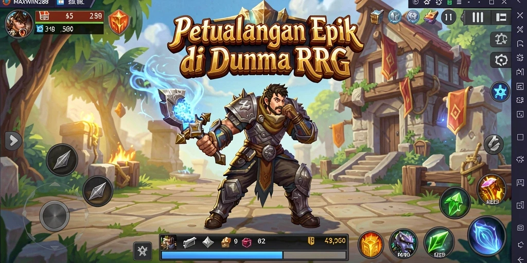 Tangkapan layar gameplay MAXWIN288 yang menunjukkan aksi RPG yang mendebarkan.