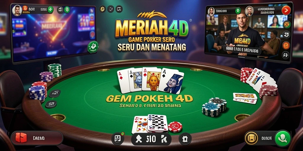 Tampilan gameplay poker yang menegangkan di MERIAH4D.