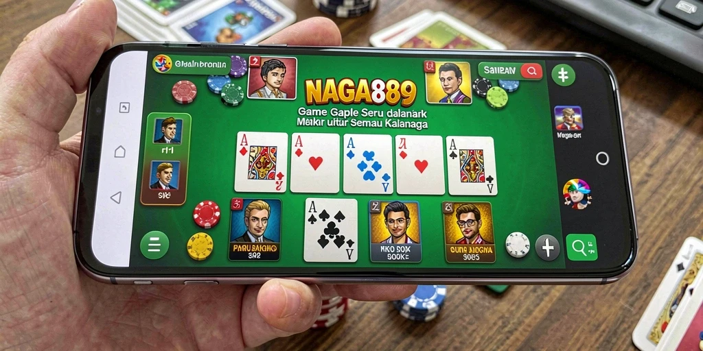 Screenshot gameplay NAGA889 yang mendebarkan dalam permainan Gaple.