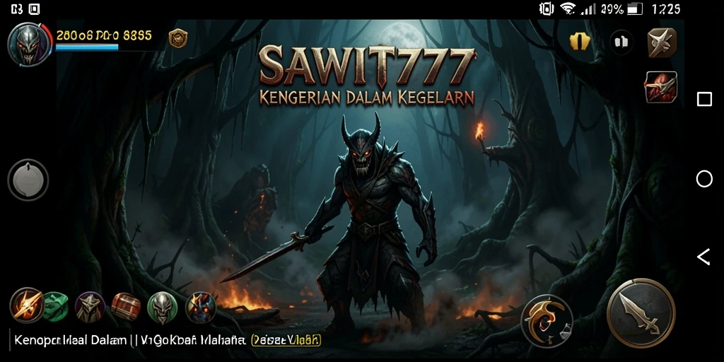 Screenshot SAWIT777 menampilkan kegelapan dan ketegangan dalam gameplay horor.
