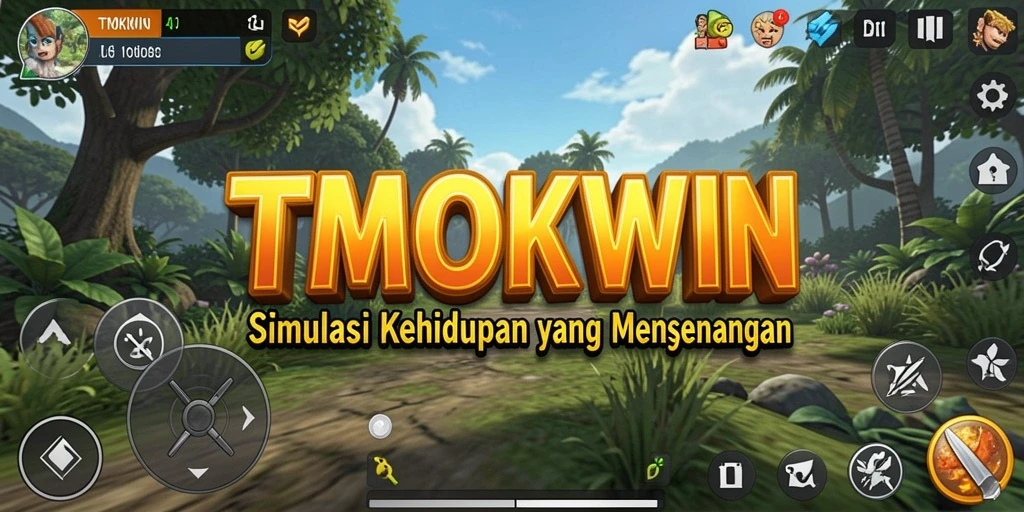 Screenshot gameplay TMOKWIN yang menunjukkan interaksi sosial dan pembangunan karakter.
