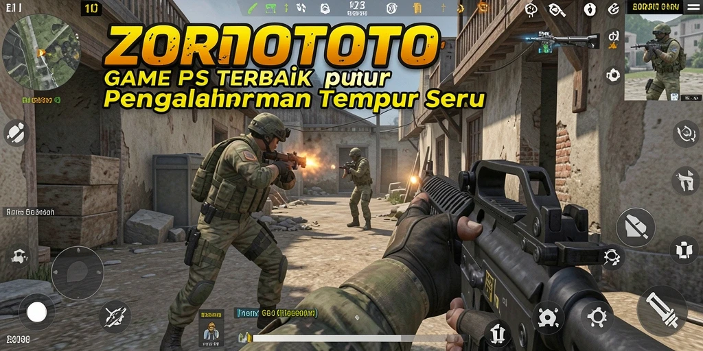 Screenshot gameplay ZOROTOTO menampilkan aksi tembak-menembak yang seru.